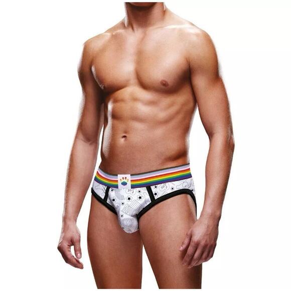🦋B2G1🦋PROWLER Men’s PRIDE PEACE & LOVE Pattern Colorful Rainbow Brief Underwear - Picture 1 of 4